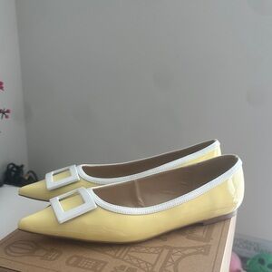 Pastel yellow flats